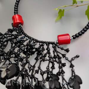 Naszyjnik Kaskadowy z Korala Czerwonego 25.168, duży koral