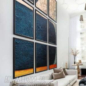 manchas de mar - 180x180cm zestaw 9 dekoracyjnych, strukturalnych obrazów
