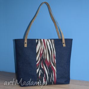 handmade pomysły na prezenty pod choinkę duża torba - shopper bag jeans