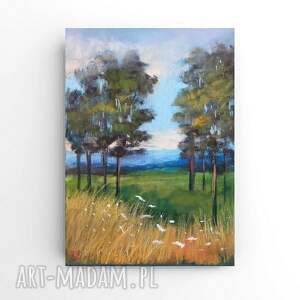 pejzaż - praca formatu 24/18 cm rysunek, pastele suche