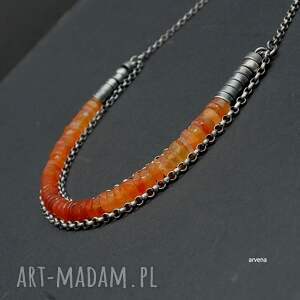 karneol - naszyjnik, karneol naszyjnik, biżuteria autorska, biżuteria