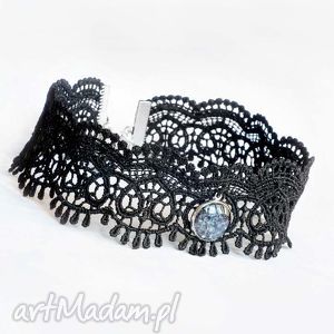 wytworny choker czarny, moda, koronkowy, koronka, gipiurowy