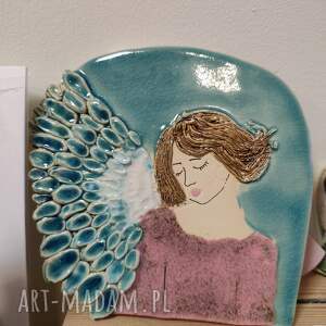 ceramiczny, anioł, ozdoba, prezent