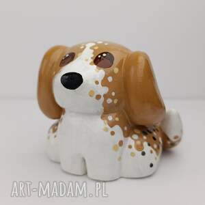 figurka beagle pies ręcznie malowana mała dekoracyjna zwierzę