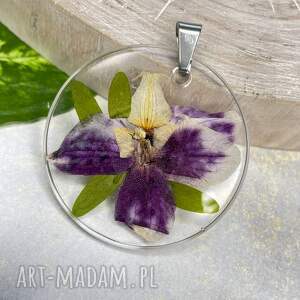 herbarium jewelry orchidea medalion z kwiatami naszyjnik z1727 prawdziwe kwiaty