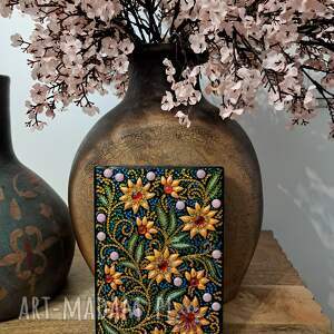 Notatnik diamentowy, haft, rękodzieło