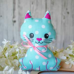 ręcznie wykonane zabawki kotek psotek - klara - 19 cm