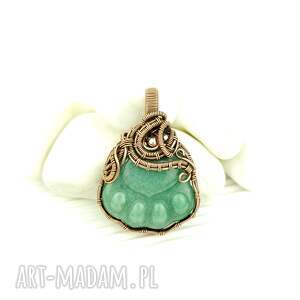wisiorek z awenturynem, wire wrapping, biżteria artystyczna, biżuteria