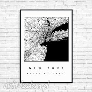 grafika new york, mapa, mapy, nowy jork, paryż, prezent