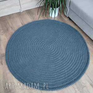 Dywan okrągły ze sznurka bawełnianego szydełkowy 120cm