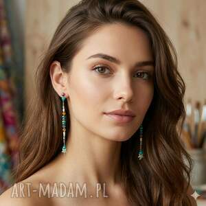 Kolczyki Minimalizm Koralikowe Nitki2, kolorowe