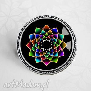 handmade broszki kolorowa mandala: piękna broszka