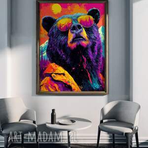 niedźwiedź - grafika na plakacie A3, prezent