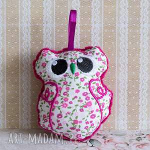 Mini sówka Hania 10 cm - haftowana maskotka do zawieszenia
