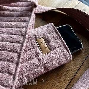 Prezent Etui na telefon z lnu - zgaszony róż, modny dodatek