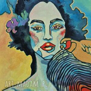 obraz nimfa obrazy olejne, abstrakcja, fowizm, do salonu, ręcznie