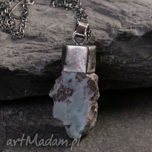 larimar, srebro, oksydowane, atlantów, metaloplastyka, prezent