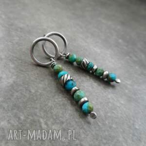 Prezent turkusiki 925, srebro, srebrne kolczyki