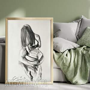 dom razem - 50x70, kobieta szkic, mężczyzna obraz, obrazy do sypialni
