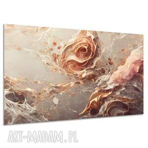 Obraz abstrakcyjny na płótnie 120x80 cm - miedziany beż