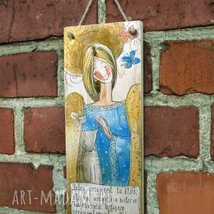 deseczka z sentencją dobry przyjaciel, dom anioł, prezent