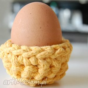 kieliszki / ocieplacze na jajka 4 szt, sznurek, bawełna szydełko