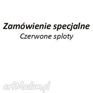 handmade poduszki zamówienie specjalne - czerwone sploty