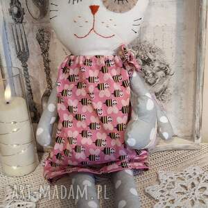 kicia - psocia, kotek, przytulanka, szmacianka szyta ręcznie, tilda lalki