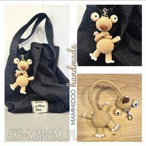 leniwiec do kluczy, torby, plecaka zrobiony na szydełku, brelok