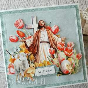 scrapbooking kartki kartka wielkanocna religijna 2 jezusem