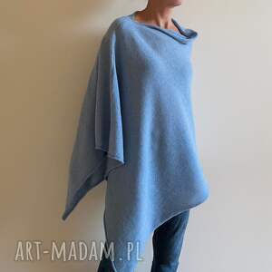 Ręcznie robione damskie ponczo - wygodna narzutka handmade
