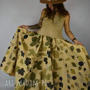 Barwiona roślinami Dzika Spódnica Cisza przed Burzą, maxi