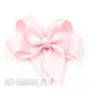 handmade dla dziecka spinka do włosów duża kokardabig bow pearl pink