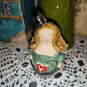 Aniołek ceramiczny na Boże Narodzenie - prezent handmade (ok. 9 cm)