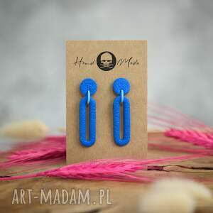 kolczyki emma - niebieskie z glinki modeliny, modelinowe