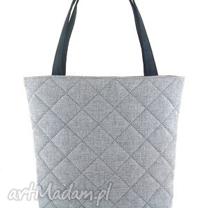 handmade na ramię quilted gray