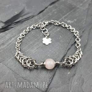Bransoletka chainmaille z lawendowym kwarcem - Omnis Lapis