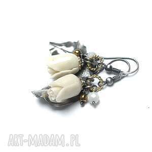 róże - cream rose vol. 4 - kolczyki - Katia i krokodyl