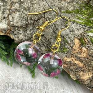 Jesienne z wrzośca k449, kolczyki - kwiatami