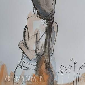 Tamta droga - oryginalna grafika kobiety A4 mixed media