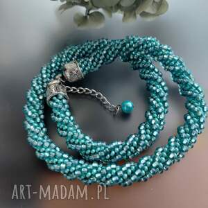 Prezent Naszyjnik Sznur Krótki Turkus, koraliki