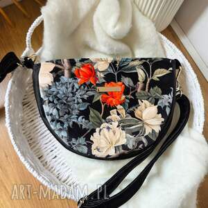 Torebka Moon Mała, z weluru, półokrągła