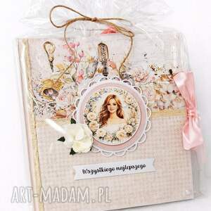 Album na zdjęcia wklejane na urodziny - ręcznie zdobiony scrapbooking 24x24 cm