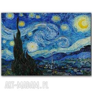 obraz na płótnie - 100x70 cm van gogh gwiaździsta noc 1 0526, reprodukcja