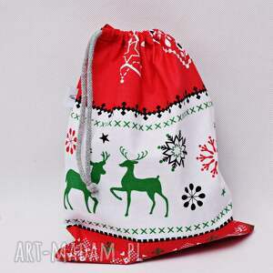 uszyciuch worek na prezenty prezentowy świąteczny wzór sweterek
