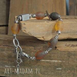 hand-made amber xxl - bransoletka 011