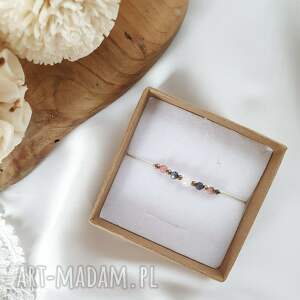 bransoletka z kamieniami naturalnymi, biżuteria handmade rodonit, regulowana