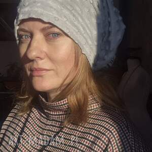 czapka szara smerfetka na podszewce rozmiar uniwersalny box p1, fo dam