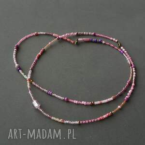 boho minimalistycznie na różowo dwa naszyjniki handmade pink seed beads uwaga