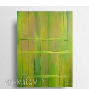 abstrakcja w zieleniach - obraz akrylowy formatu 30/40 cm